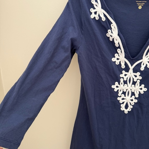 Lilly Pulitzer Navy Blue Embroidered Marina Shift Dress - Picture 7 of 10